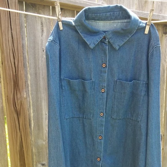 Denim Button Down Shirt - Picture 2 of 5